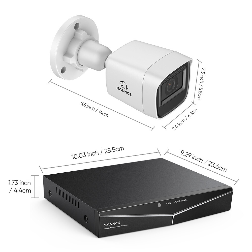 SANNCE 1080P Security Camera System 5in1 16CH DVR CCTV Outdoor Human Detection