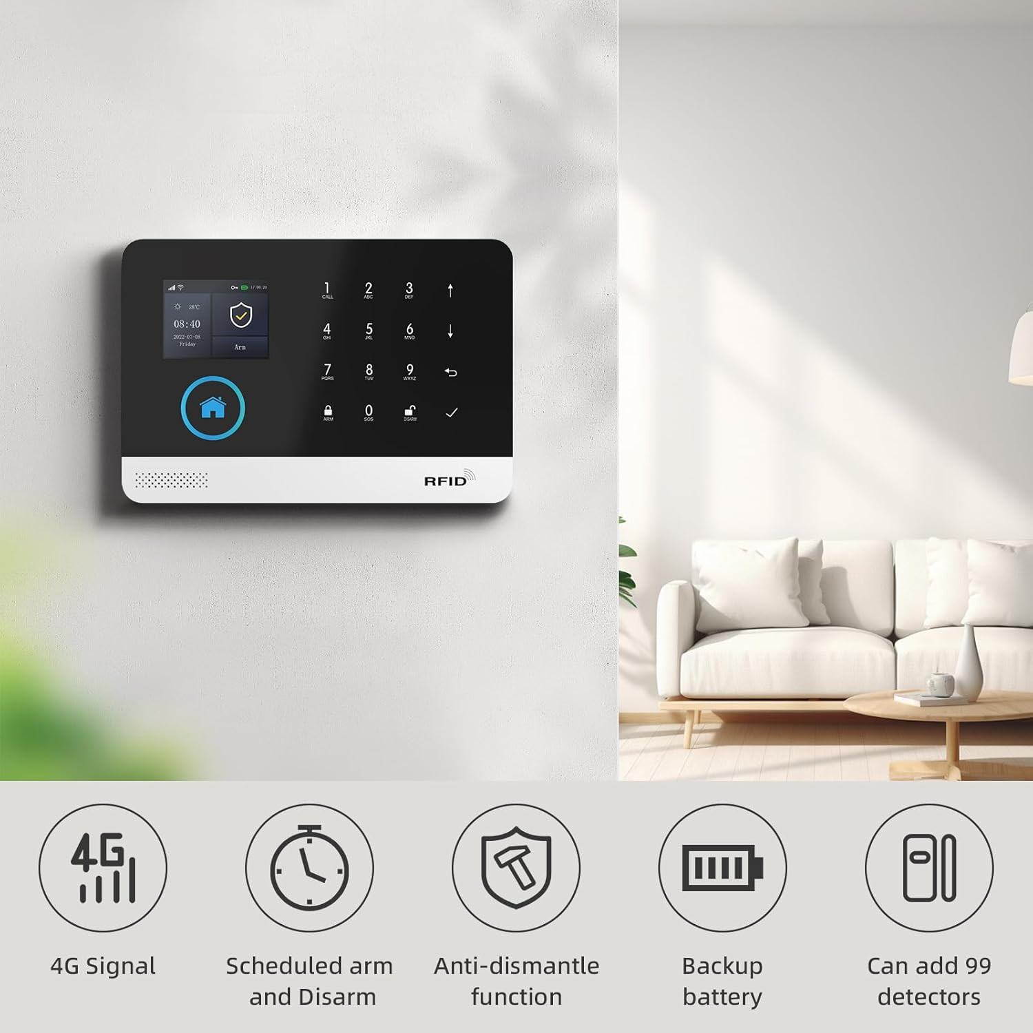 Home Security Systems for House, Wireless Home Security Alarm System, Door/Windo