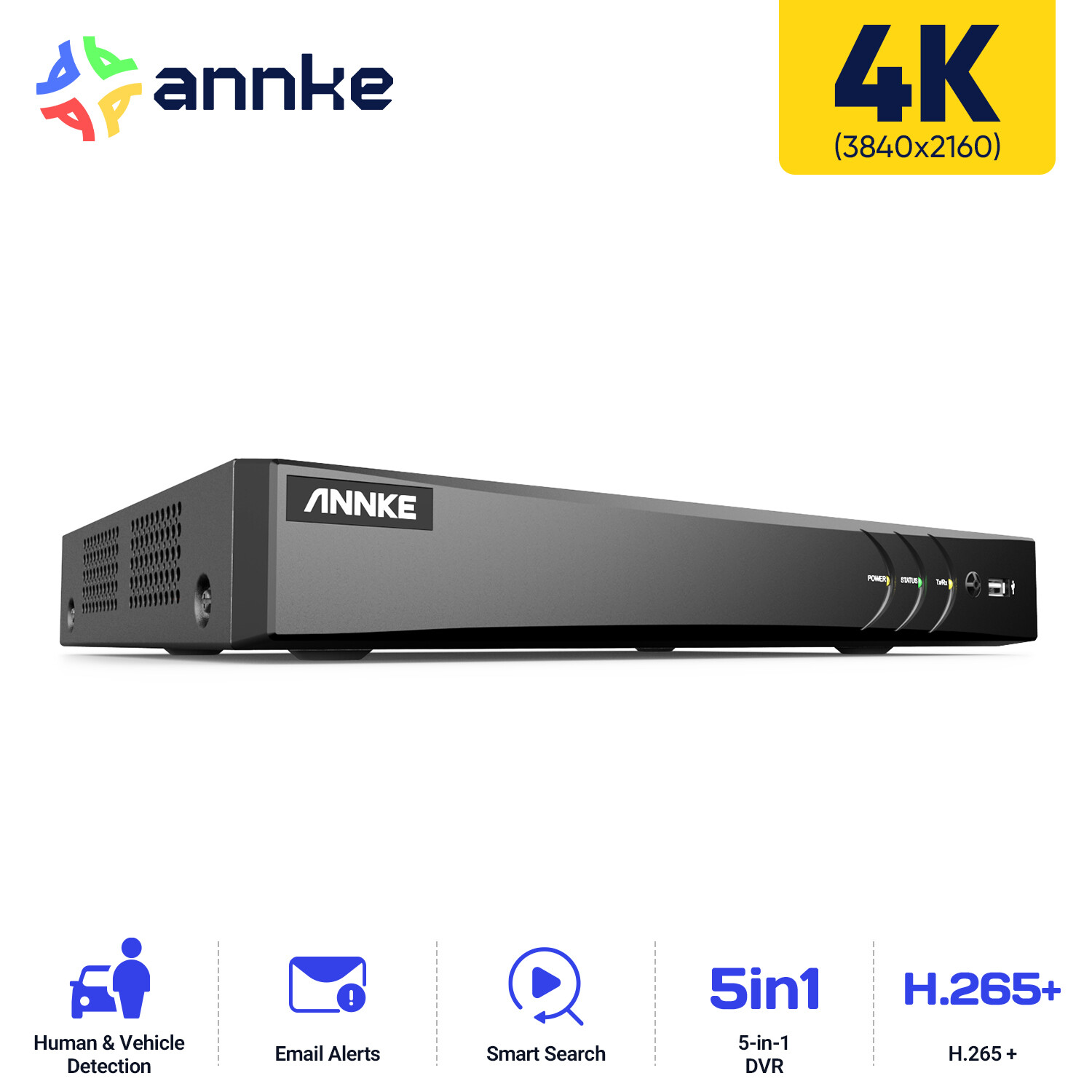 ANNKE 4K 8CH DVR 8MP CCTV Security Video Record Smart Search Playback APP H.265+