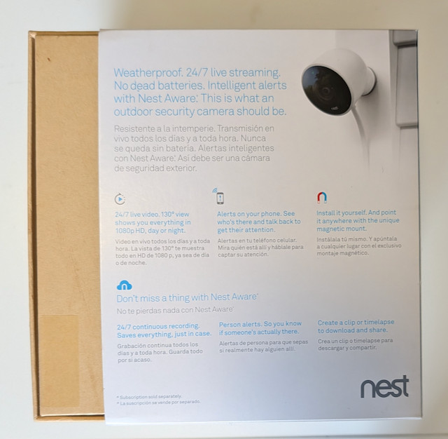 New Google NEST Cam Outdoor Security Camera NC2100ES – New in Open Box