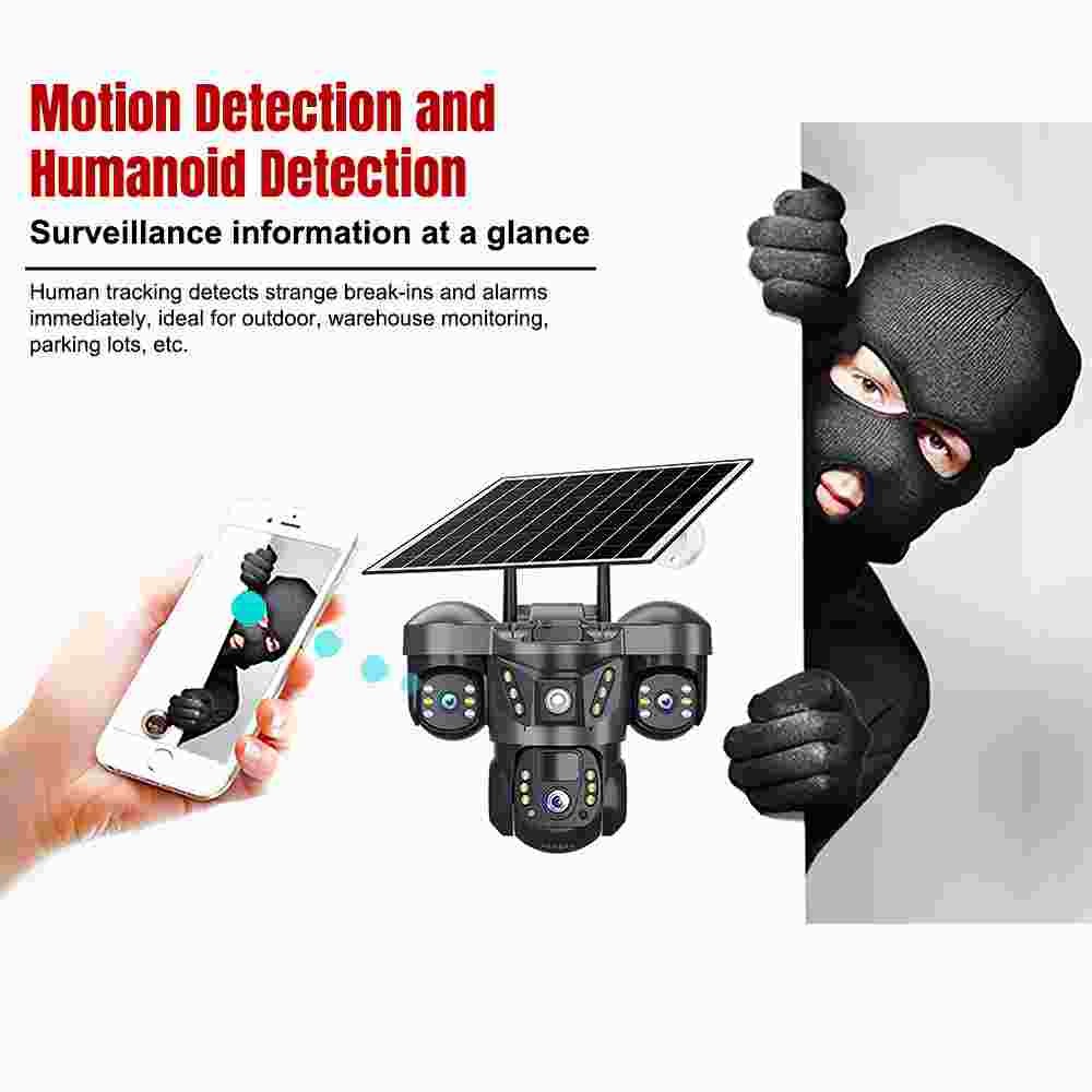 3 Lens 9MP WiFi IP Camera Wireless 1080P Outdoor CCTV PTZ Home Security IR Cam