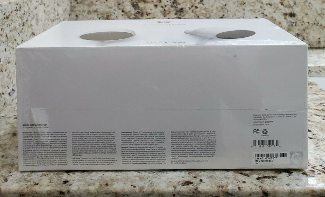NEST Cam Outdoor Smart Security Camera (2-Pack) NC2400ES – Sealed NEW