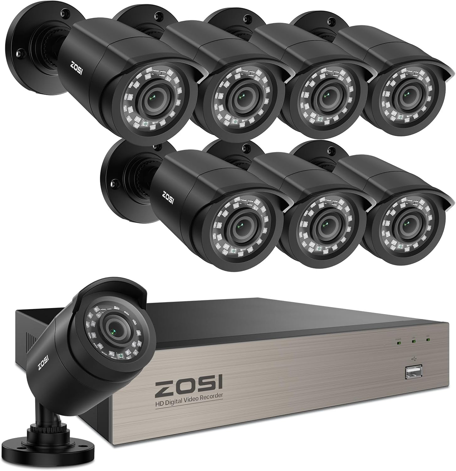 ZOSI 3K Lite 8CH Home Security Camera System Outdoor Indoor,Ai Human/Vehicle Det