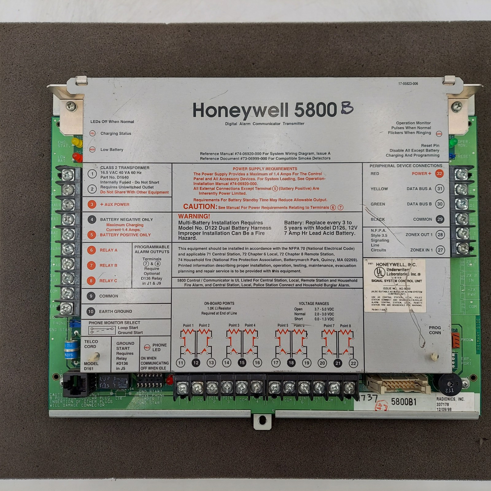 Honeywell 5800B / 5800B1 Hardwared to 5800 Wireless Converter