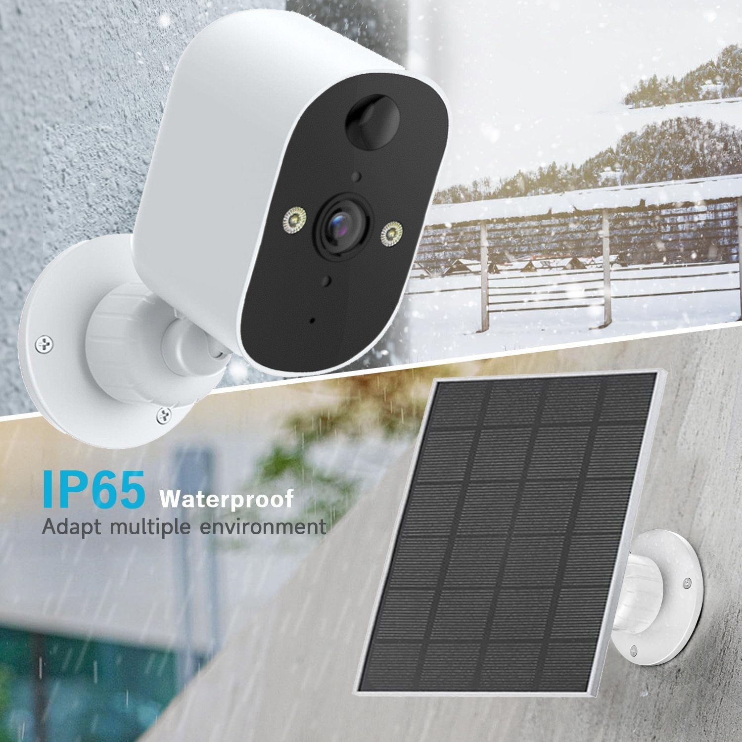 4Pcs Solar Camera Ourdoor Wireless Solar Powered Security Camera System WiFi Cam