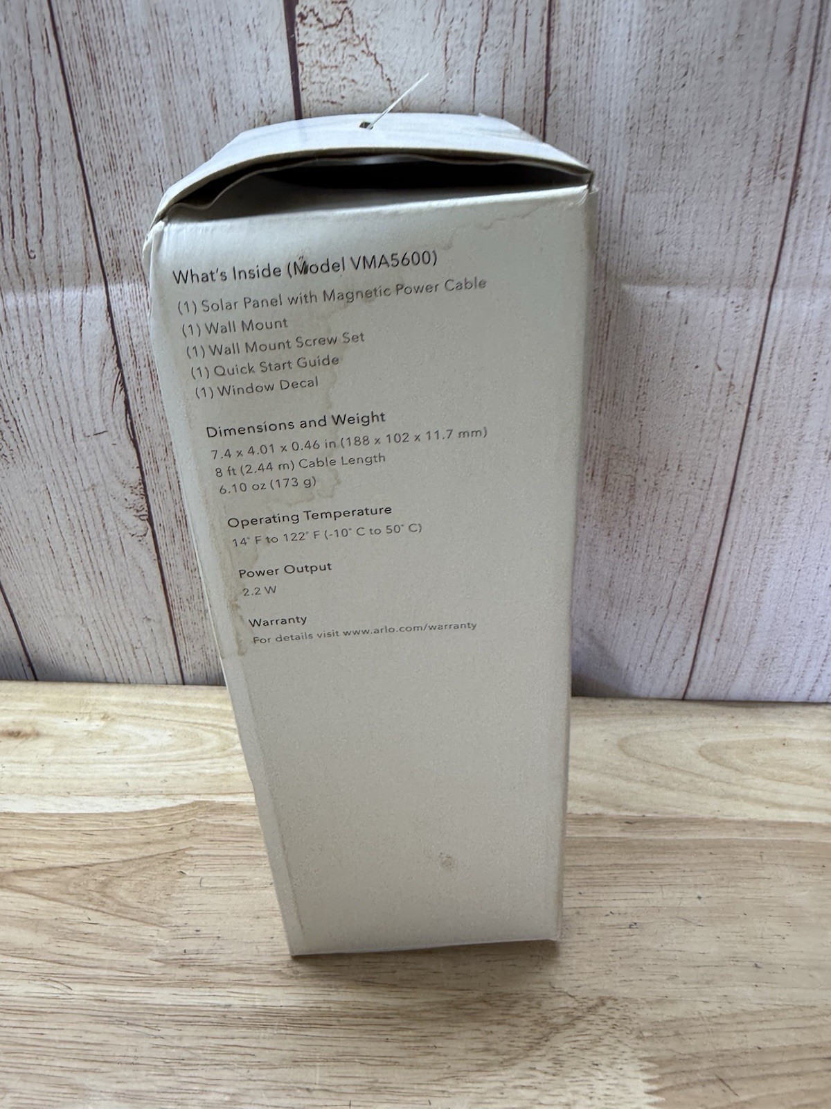 ARLO White Solar Panel Charger VMA5600-10000S Ultra Box Dented NOB Open Box