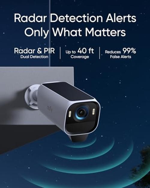 eufyCam S3 Pro Solar Camera Outdoor Wireless, MaxColor Night Vision, 4-Cam Kit