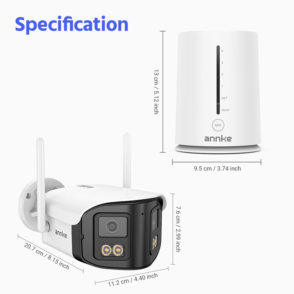 ANNKE 4MP Wireless Security Camera System WIFI Color Night 2-Way Audio 170° View