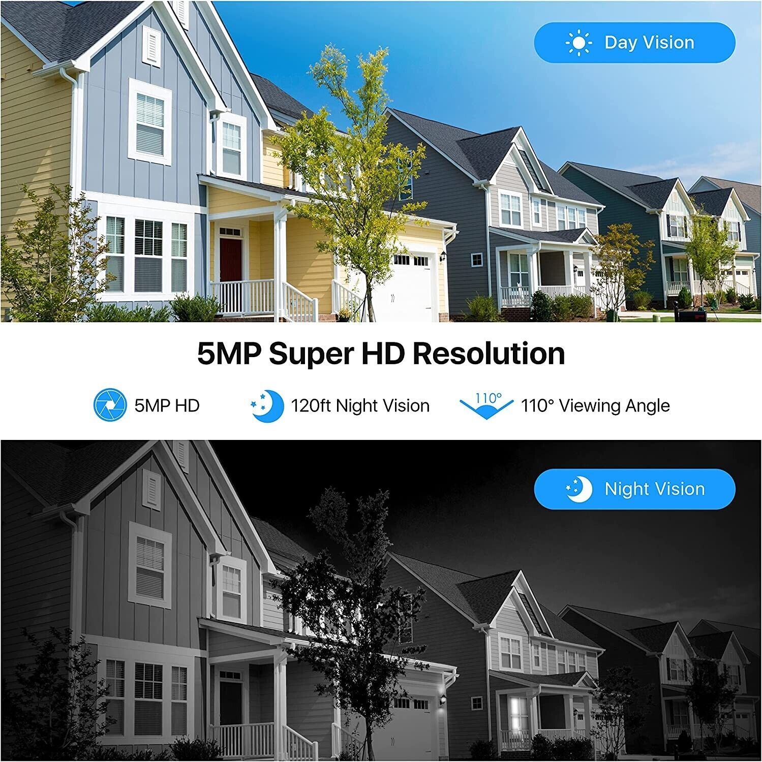 ZOSI 8MP H.265+ PoE Home Security Camera System Outdoor 160ft Night Vision 2TB