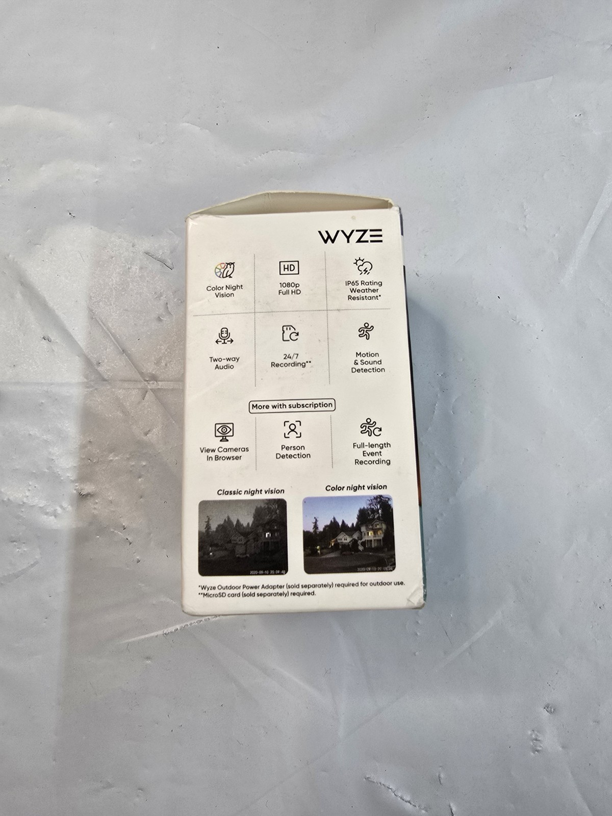 Wyze Cam v3 Wired Indoor Outdoor Security Camera – Color Night Vision, USB Cable