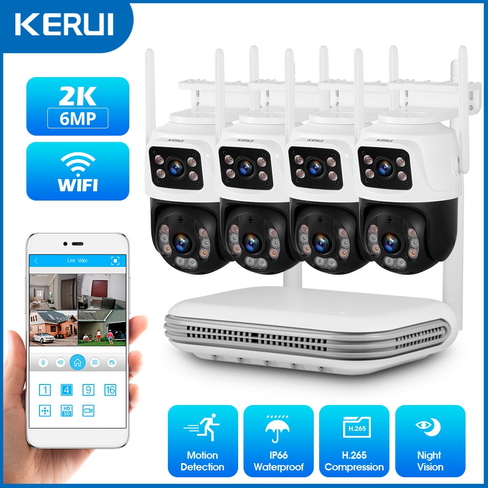 H.265+ Smart IP Camera Kit 6MP WiFi 8CH NVR Night Vision Home Outdoor Protection