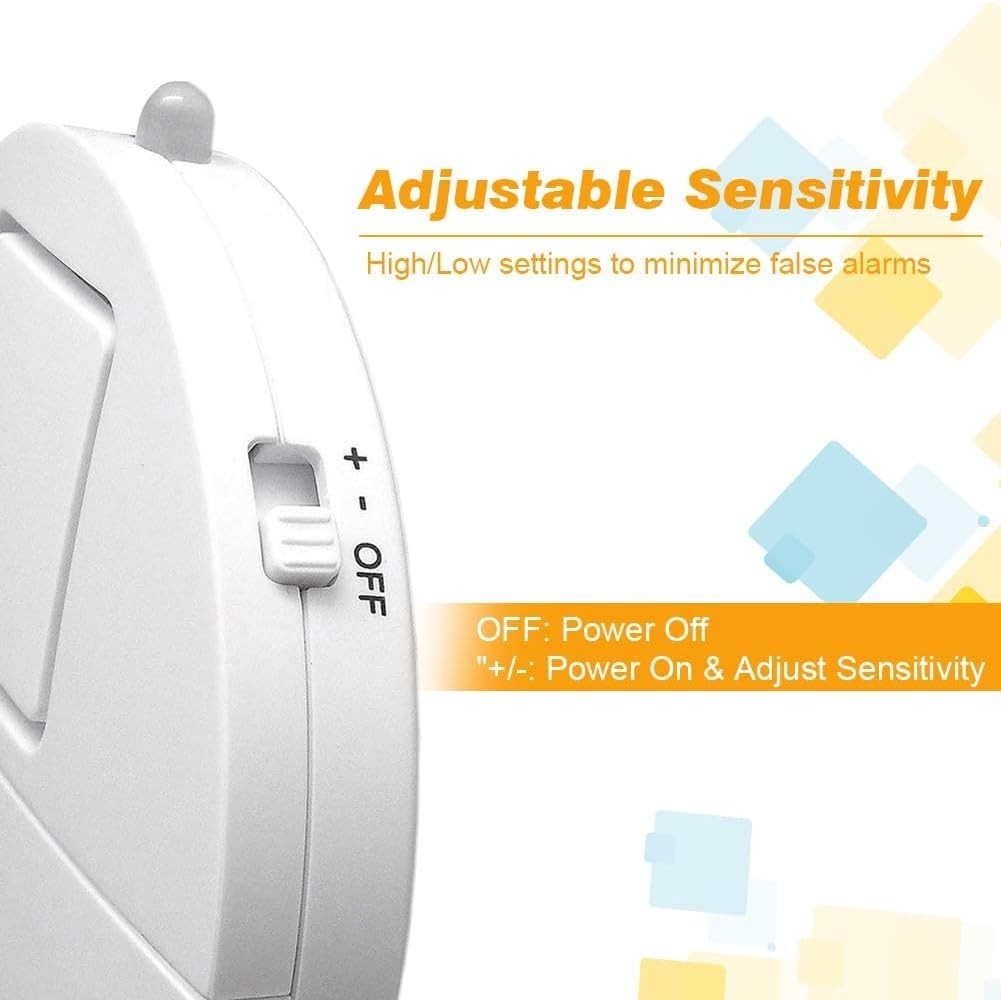 4-Pack Window Security Alarms with 120dB Vibration Sensors & LED Indicator