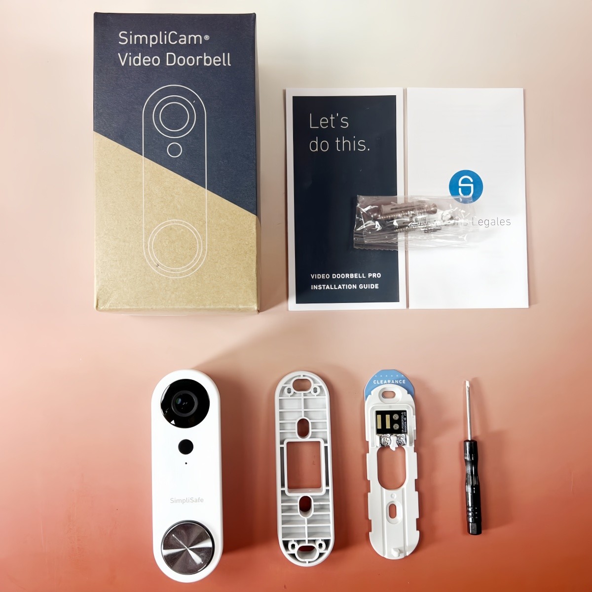 SimpliSafe Pro Smart Doorbell Home Security Wi-Fi Wired Video 1080p SSDB3 White