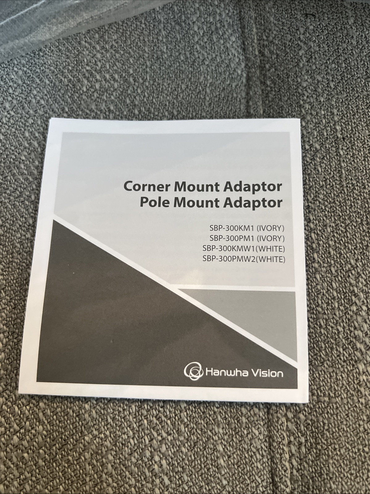 Two 2 Hanwha Techwin SBP-300KMW1 Corner Mount Adapter Security Accessory White
