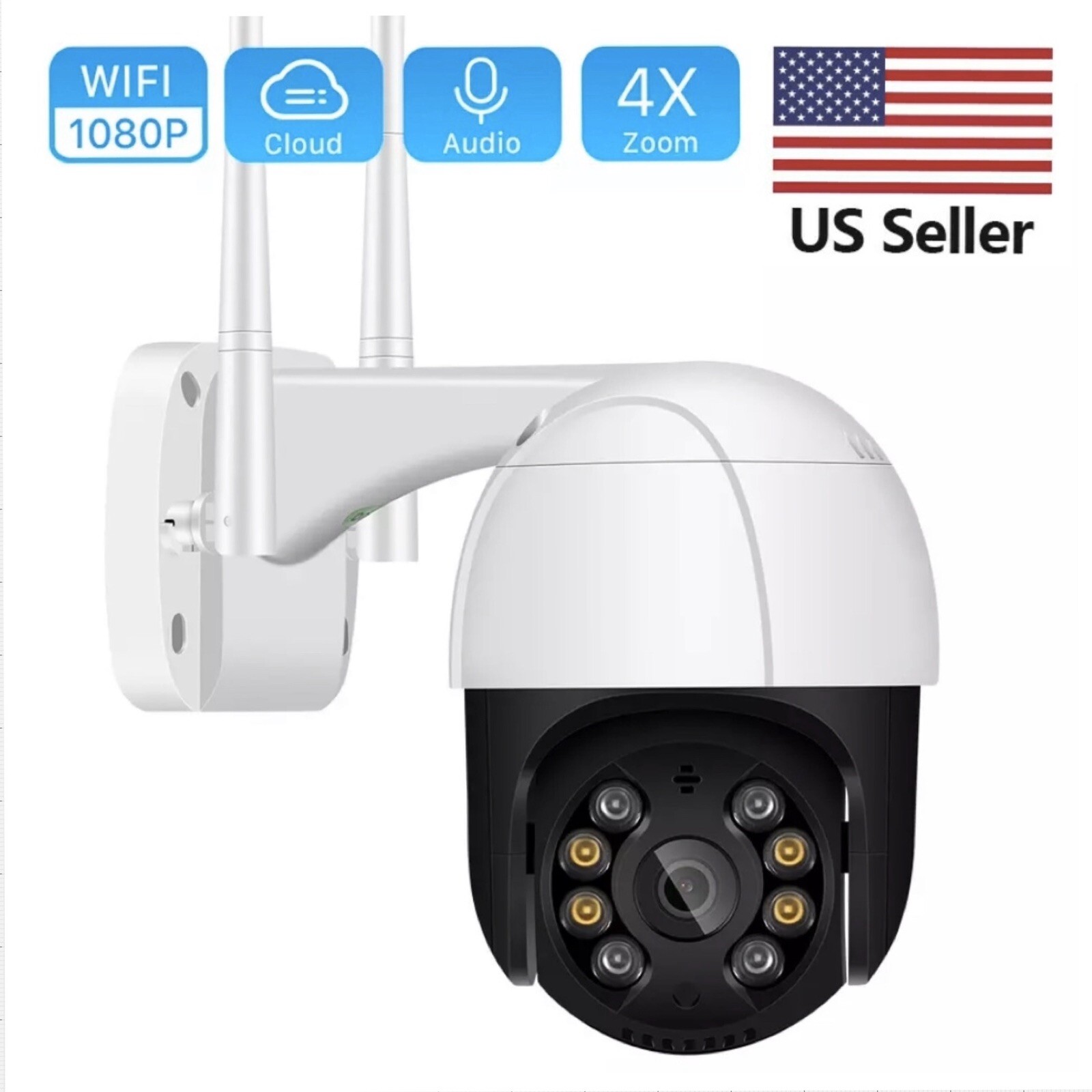 1080P PTZ Wifi IP Camera Outdoor 4X Digital Zoom AI Human Detect Wireless Camera