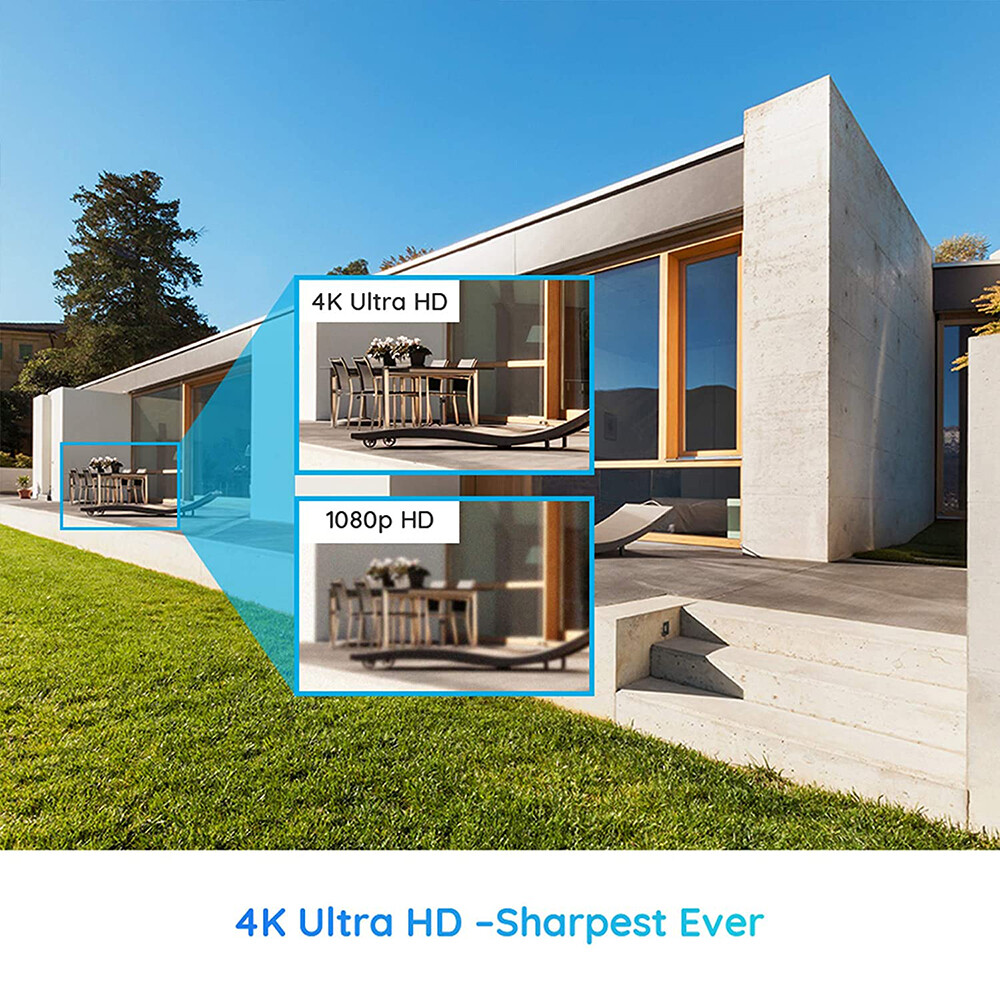 Reolink 4K 8MP 8 Channel 2TB NVR Outdoor PoE Security Camera System RLK8-800D4