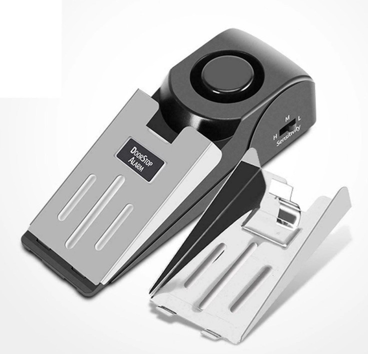 LOT OF 3 120dB Anti-theft Burglar Stop Security Wedge Shaped Door Stop Alarm
