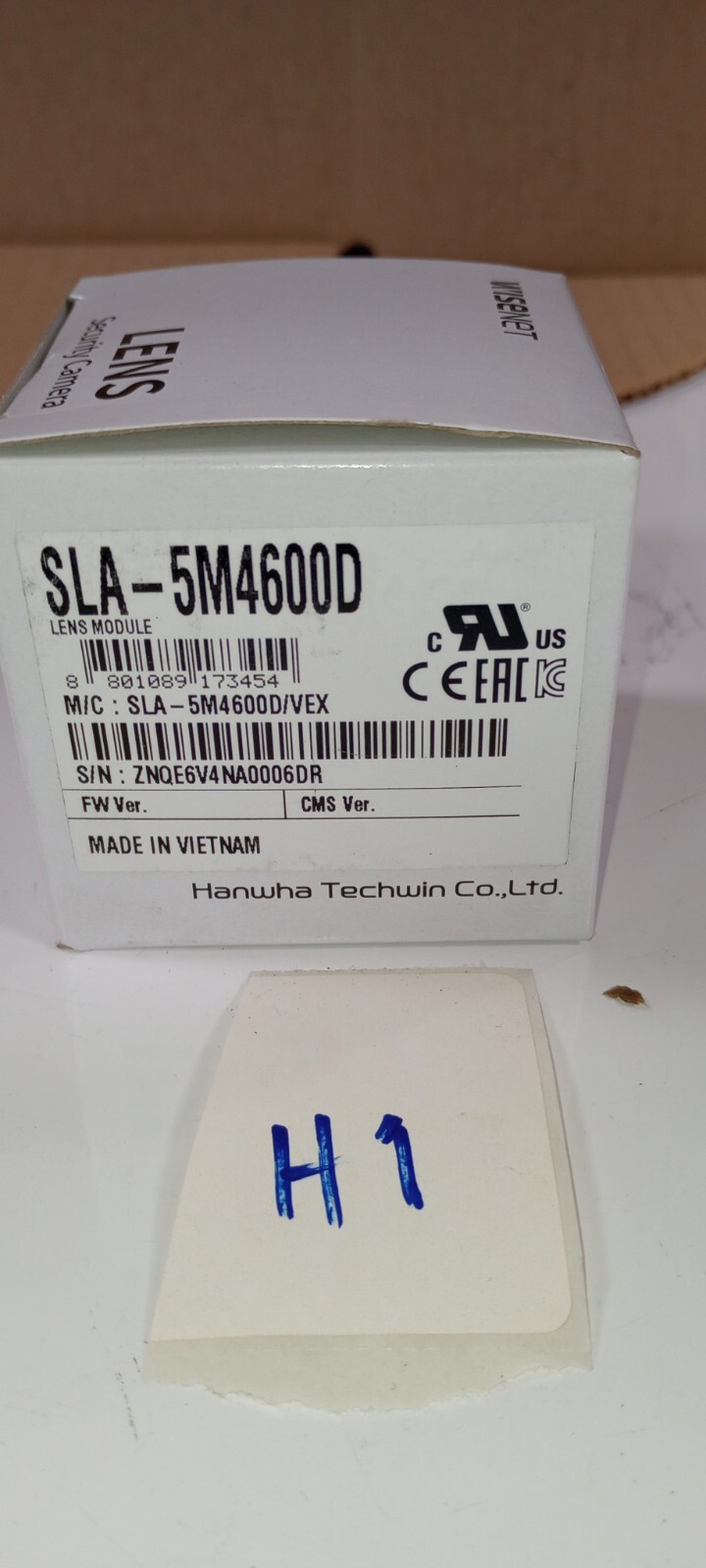 Hanwha Techwin SLA-5M4600D 5MP CMOS 4.6mm fixed focal Security Camera lens