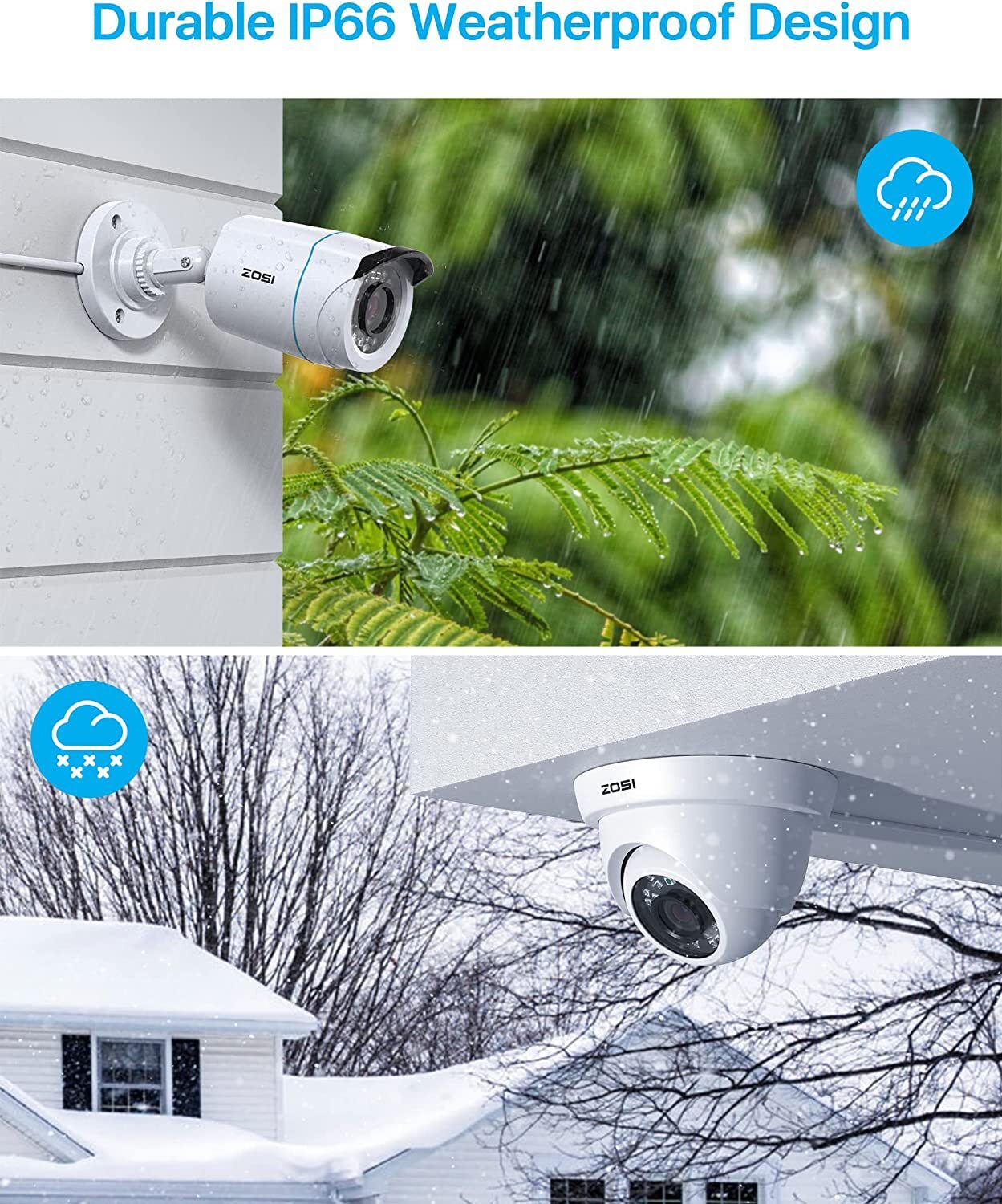 ZOSI 16CH 5MP-Lite DVR 1080p Outdoor Home CCTV Security Camera System 2TB