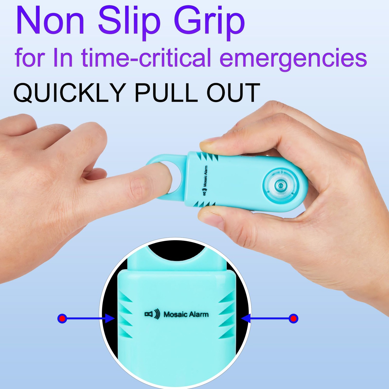 135dB Rechargeable Mutual SOS Paging Personal Alarm Non Slip Grip Keychain Si…