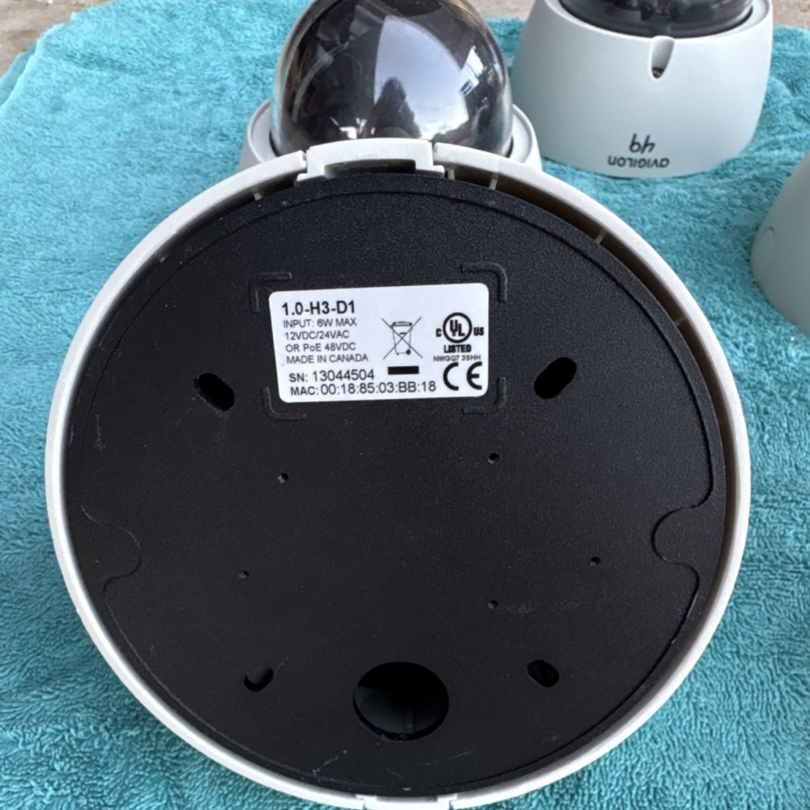 Avigilon Lot of 5 1.0-H3-D1 Dome IP Wired Security Cameras Outdoor Indoor