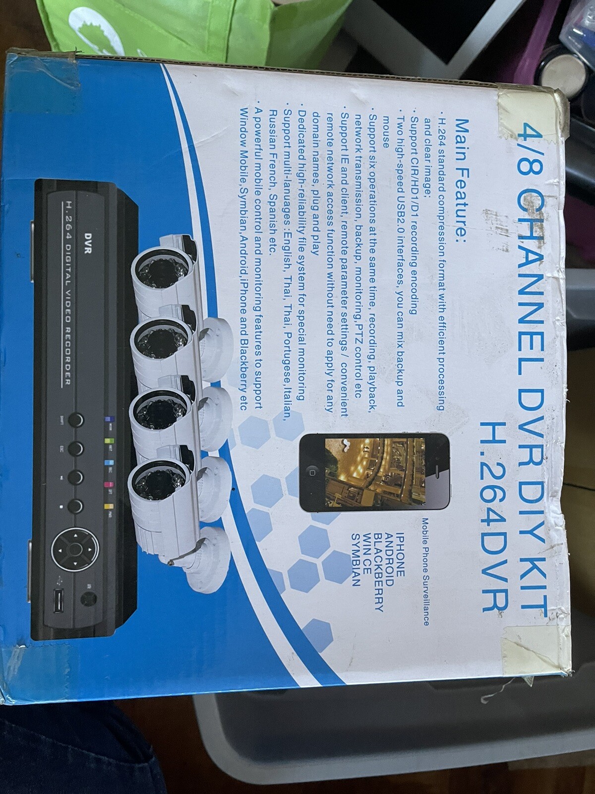 4 (up To 8) CH DVR security camera system With 4 Cameras
