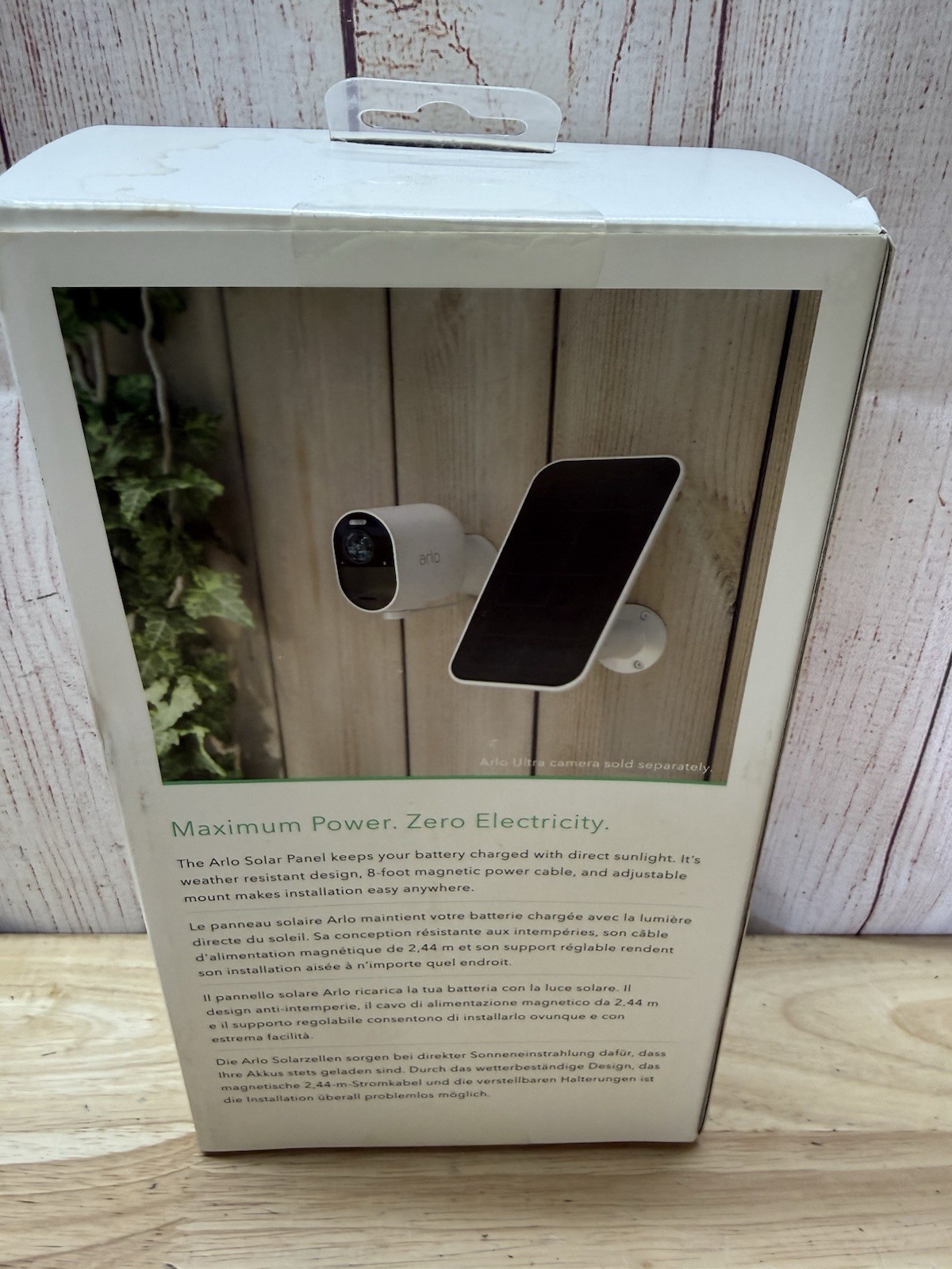 ARLO White Solar Panel Charger VMA5600-10000S Ultra Box Dented NOB Open Box