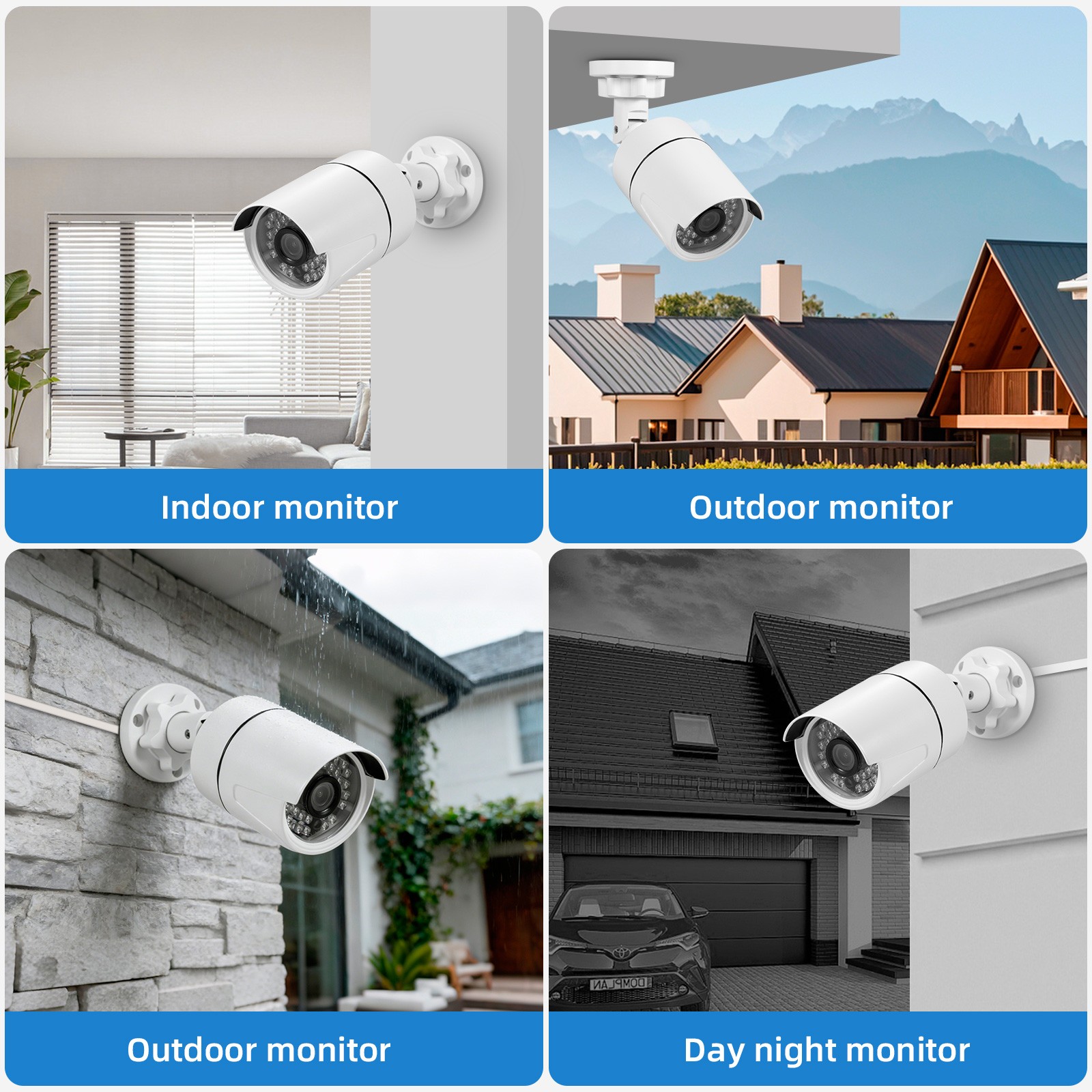 2PCS IP66 Outdoor Camera 5MP Ultra Clear Infrared Night Vision Video Recording