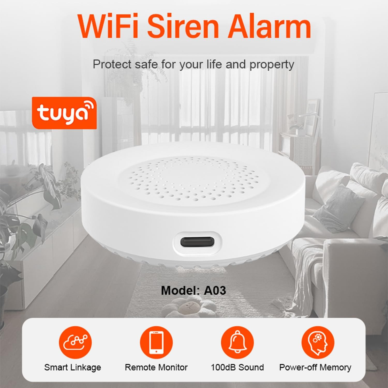 Wifi Siren Alarm: Wireless Burglar Alarm for Home Security and Smart Home Automa