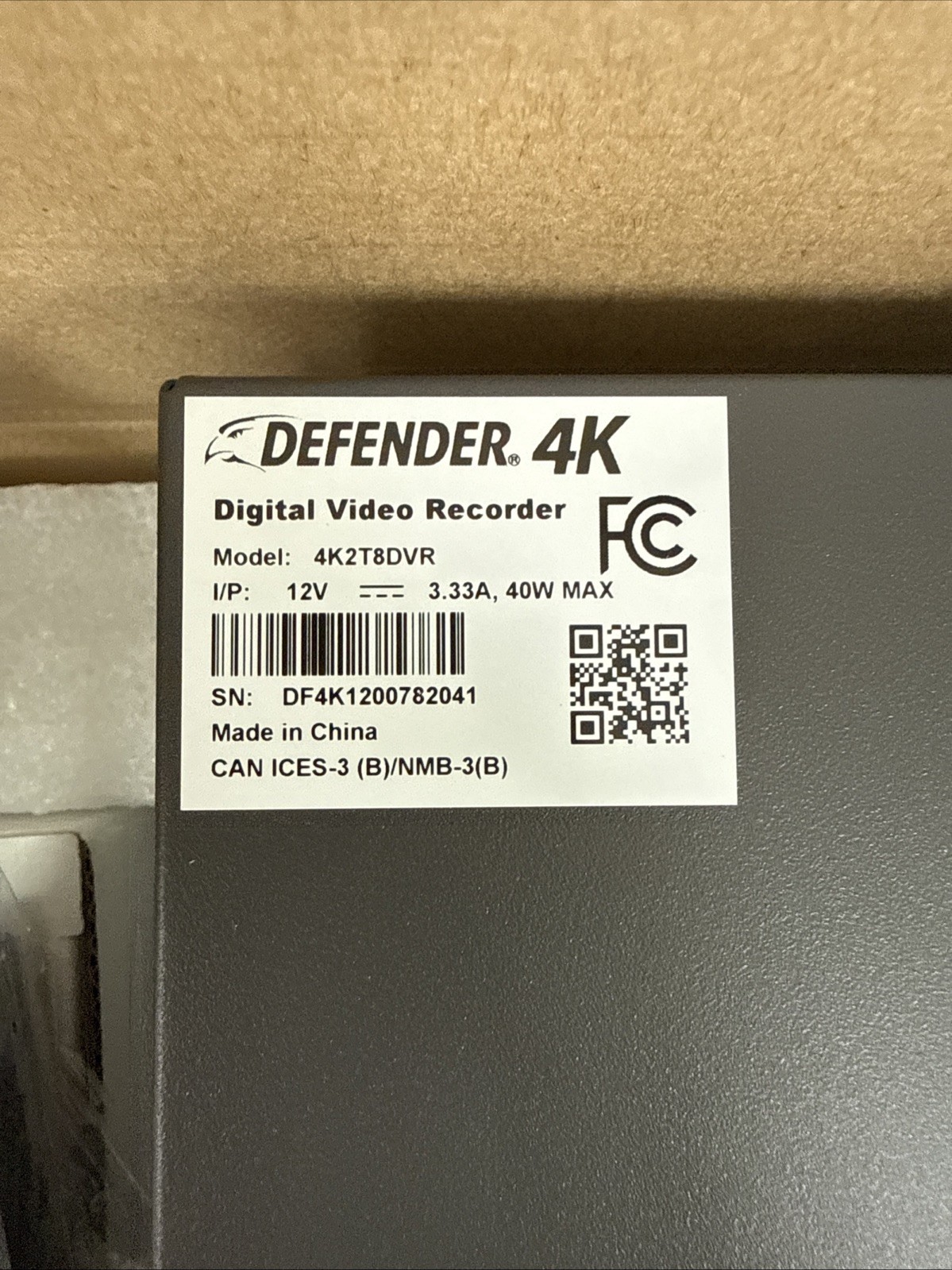 Defender 4K 4K2T8B8 2 TB DVR With 8-Camera Wired Security System