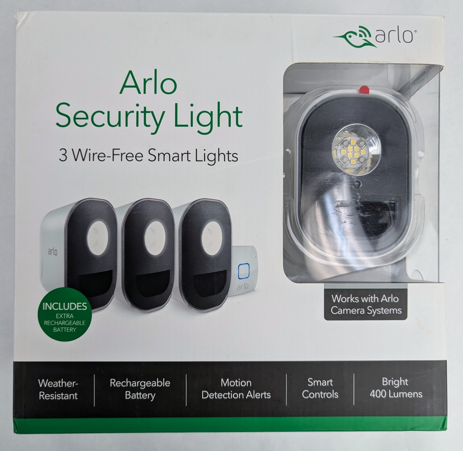 Arlo Security Light System with 3 Wire-Free Smart Lights (ALS1103C-100NAS)