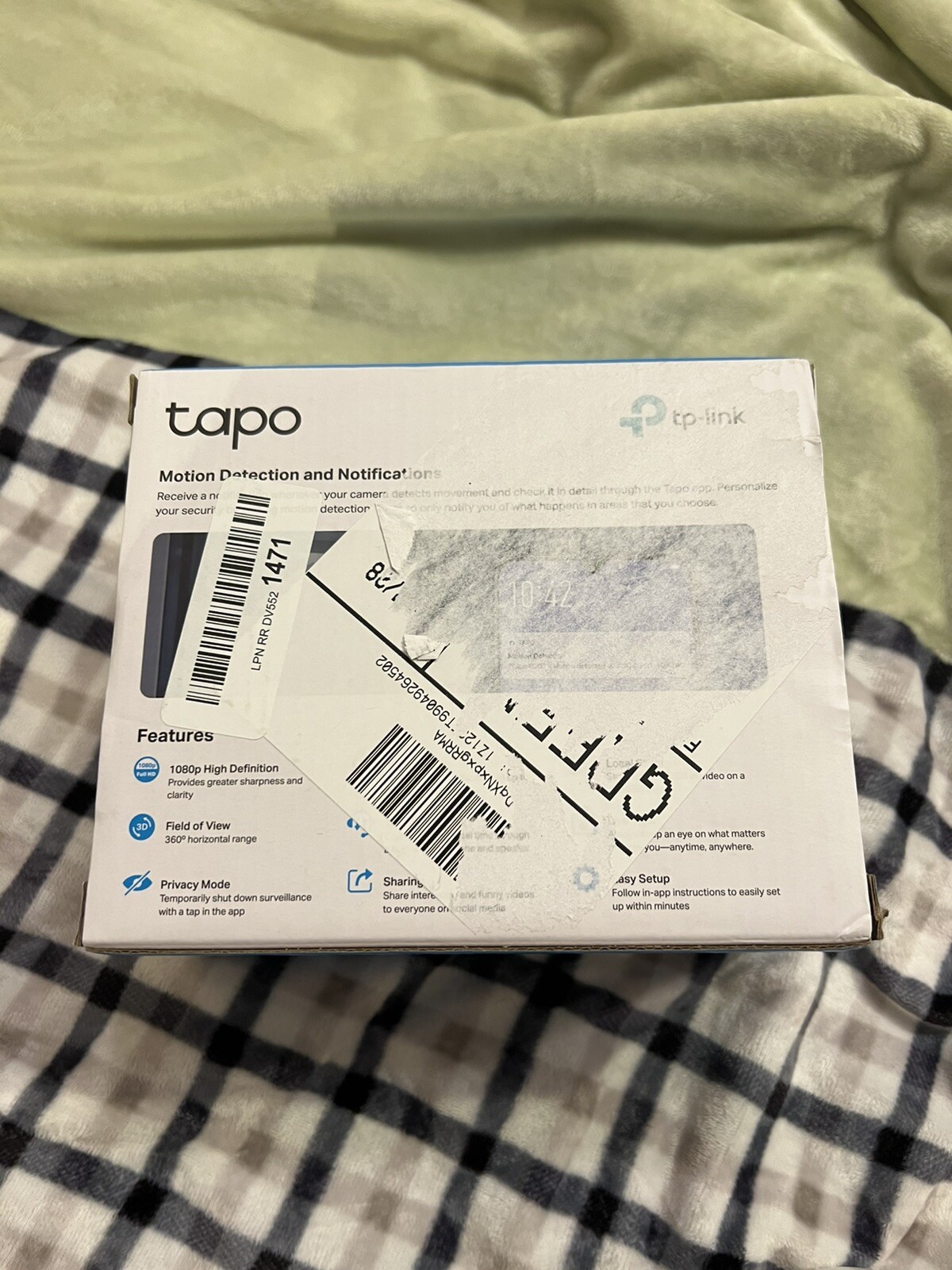 TP Link Tapo C200 Pan/Tilt Home Security WiFi Camera 1080P. White