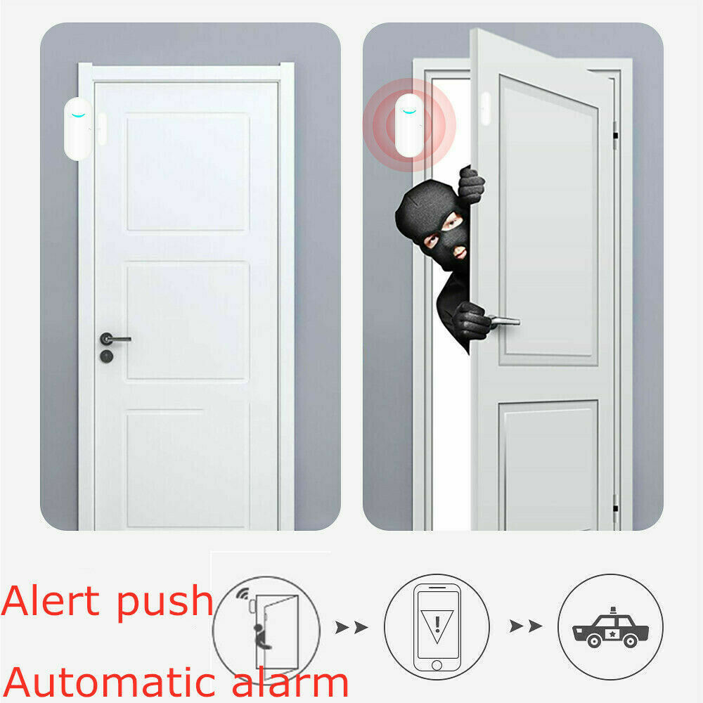 2 Pack WiFi Smart Door Window Magnetic Sensor Home Security Burglar Alarm Google