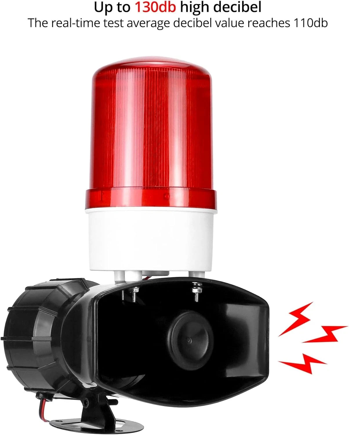 AC110V LED Alarm Siren 115dB Flashing Light 60W Warning System for Factory