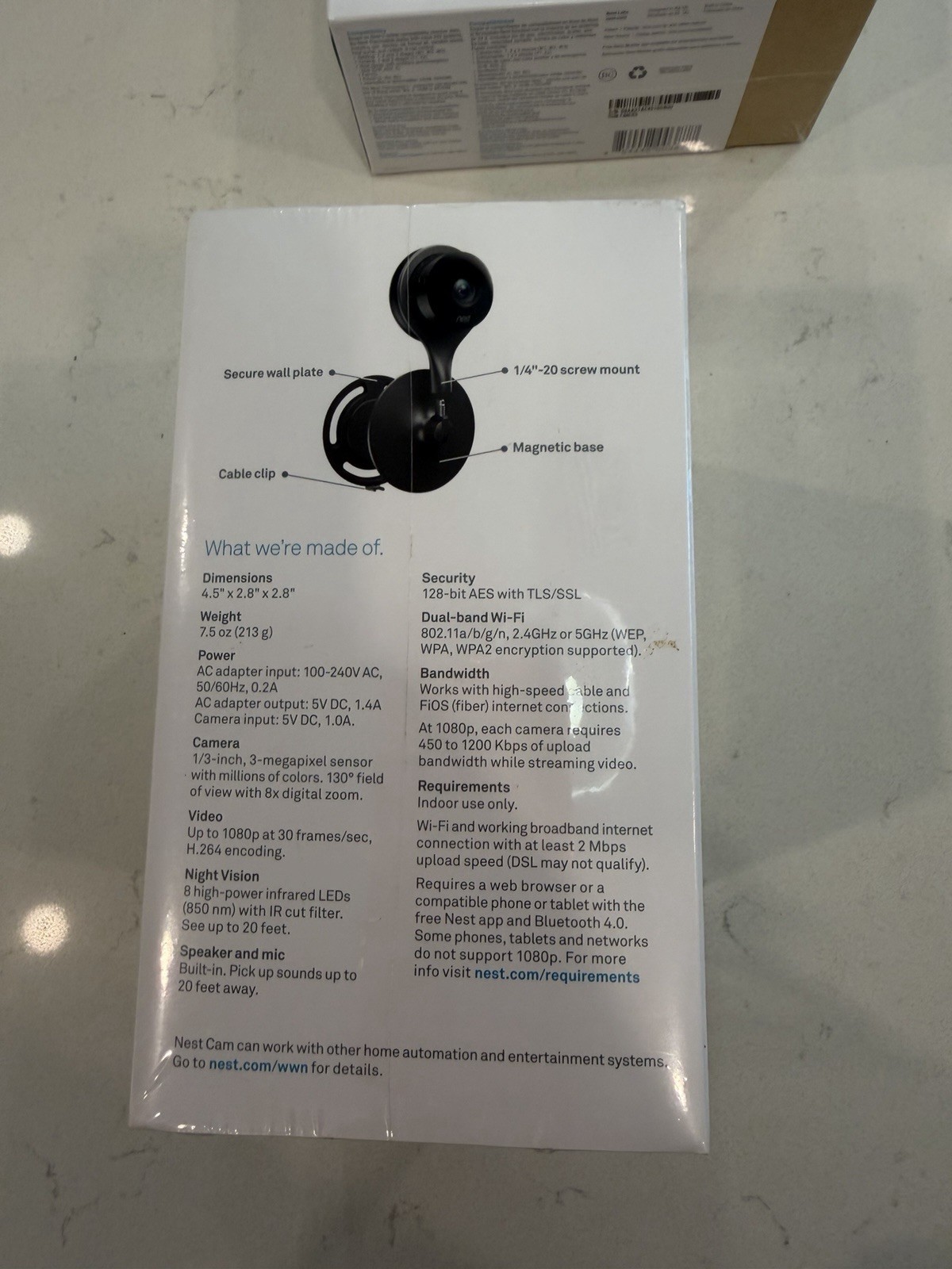 Nest NC1102ES 1080p Indoor Security Camera Plug & Go On Your Phone 24/7
