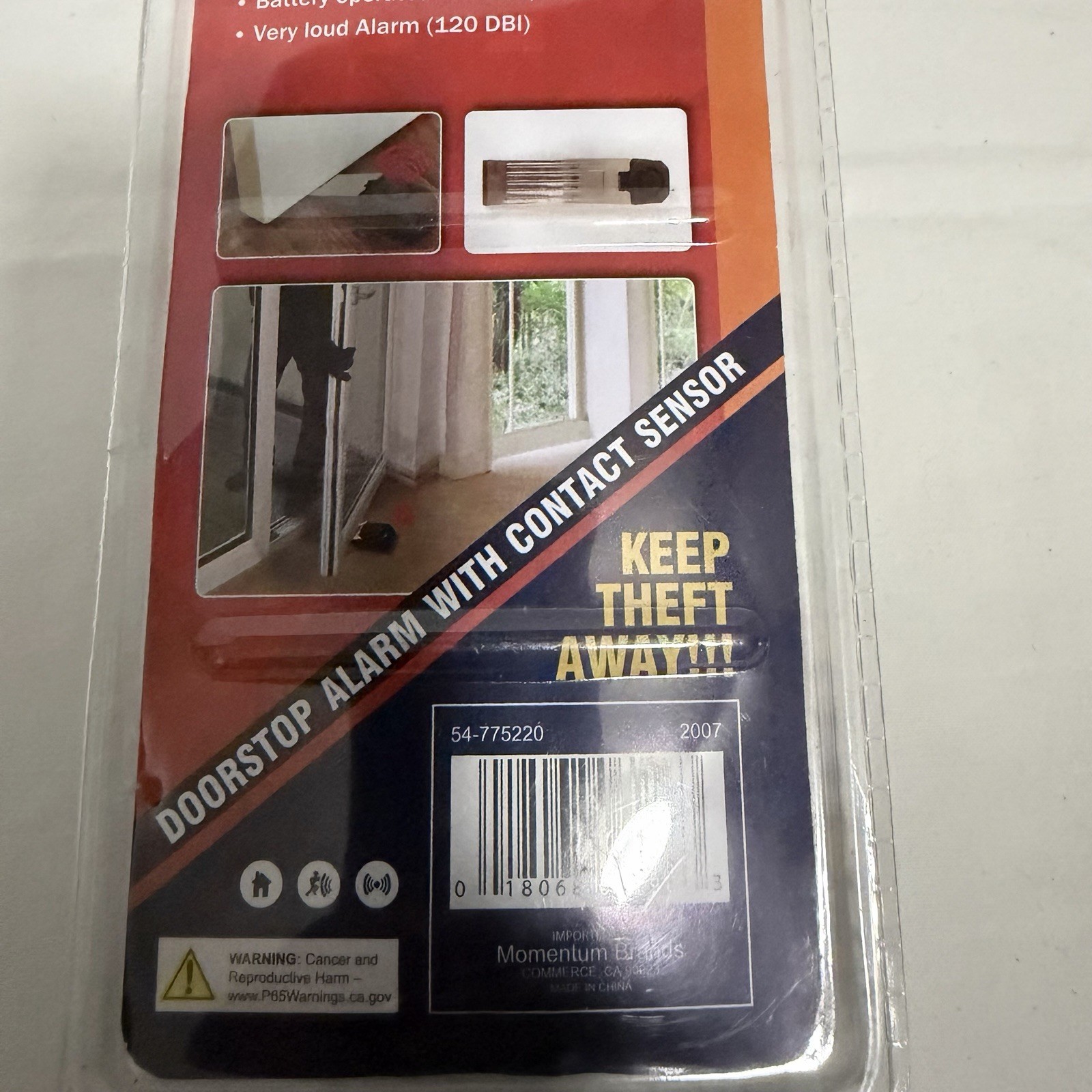 Door Stop Security Alarm Wedge Stopper Portable Home Travel Anti‑Theft NIP