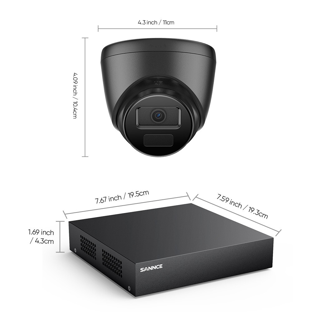 SANNCE 5in1 8CH DVR 1080P CCTV Security Camera System AI Human Detection H.265+