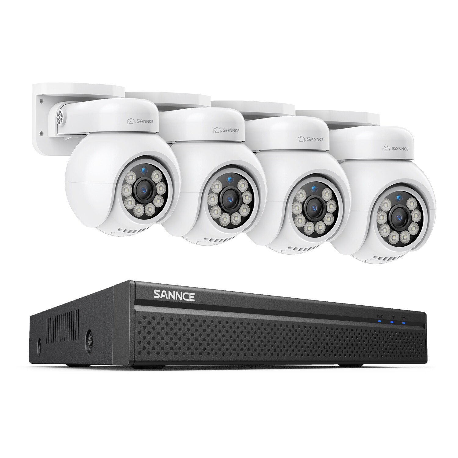 SANNCE 16CH NVR 4K POE PT Auto Tracking Color Night Security System 2-Way Audio