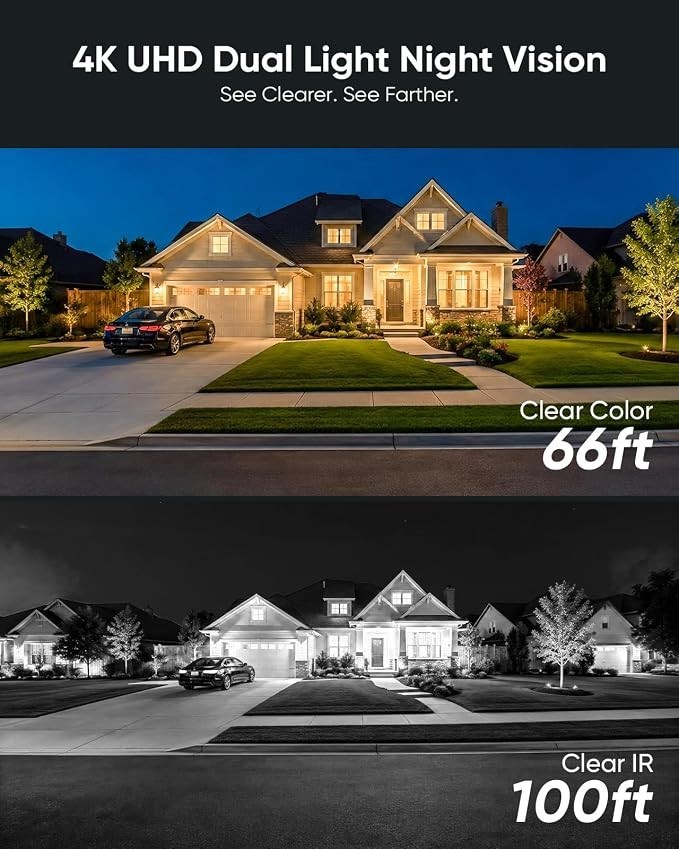 SANNCE 4K PoE Security Camera – AI Detection, Color & IR Night Vision (2 Pack)