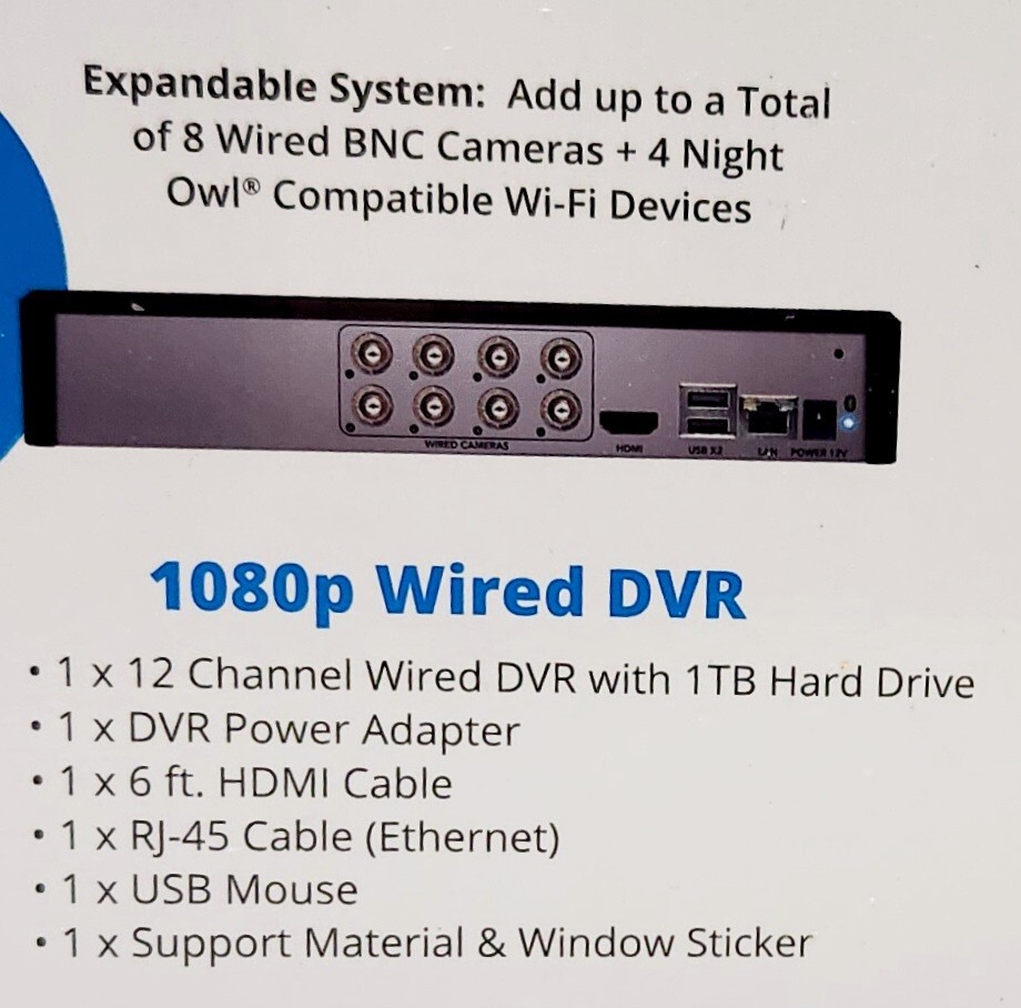 Night Owl 12 Channel DVR Security System with 6 Wired 1080p HD Spotlight Cameras