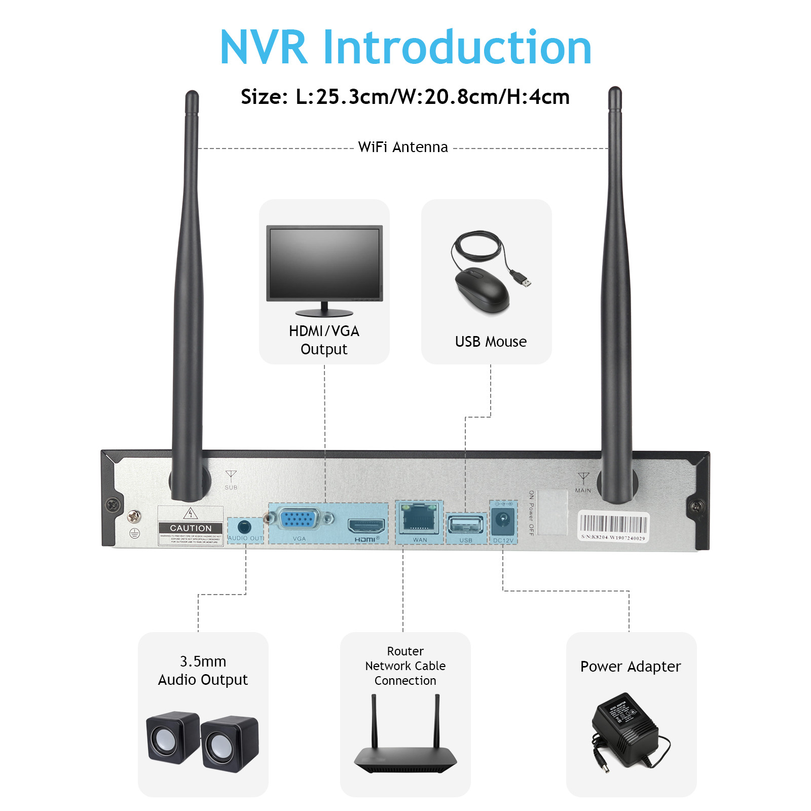 5MP 10CH Wireless Home Security Camera CCTV System WiFi 1TB NVR 24/7 Recorder