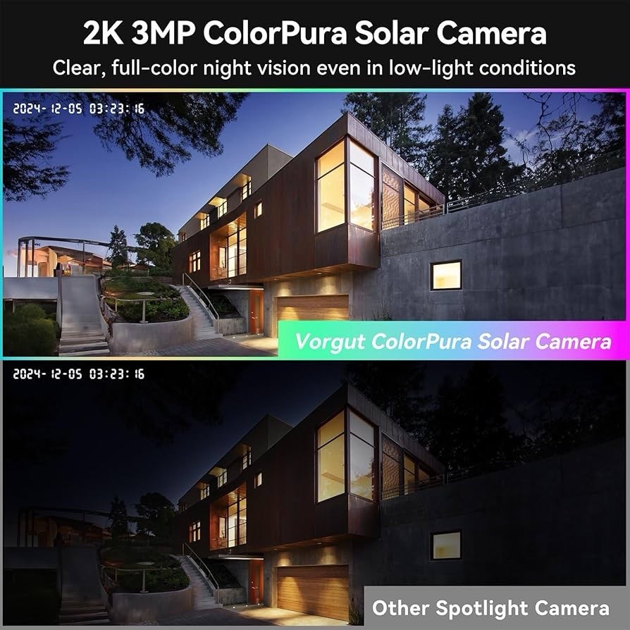 (YAH)Solar Security Camera System 4pcs 2K PTZ 10 Monitor 500GB WiFi No Fee