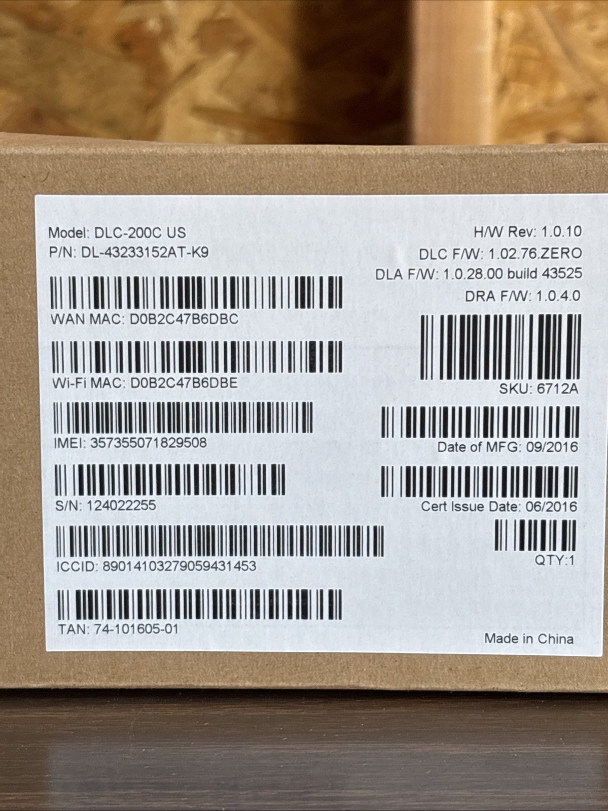 AT&T DLC-200C US Digital Life Controller, Fire / Burglar Alarm Control Unit Only