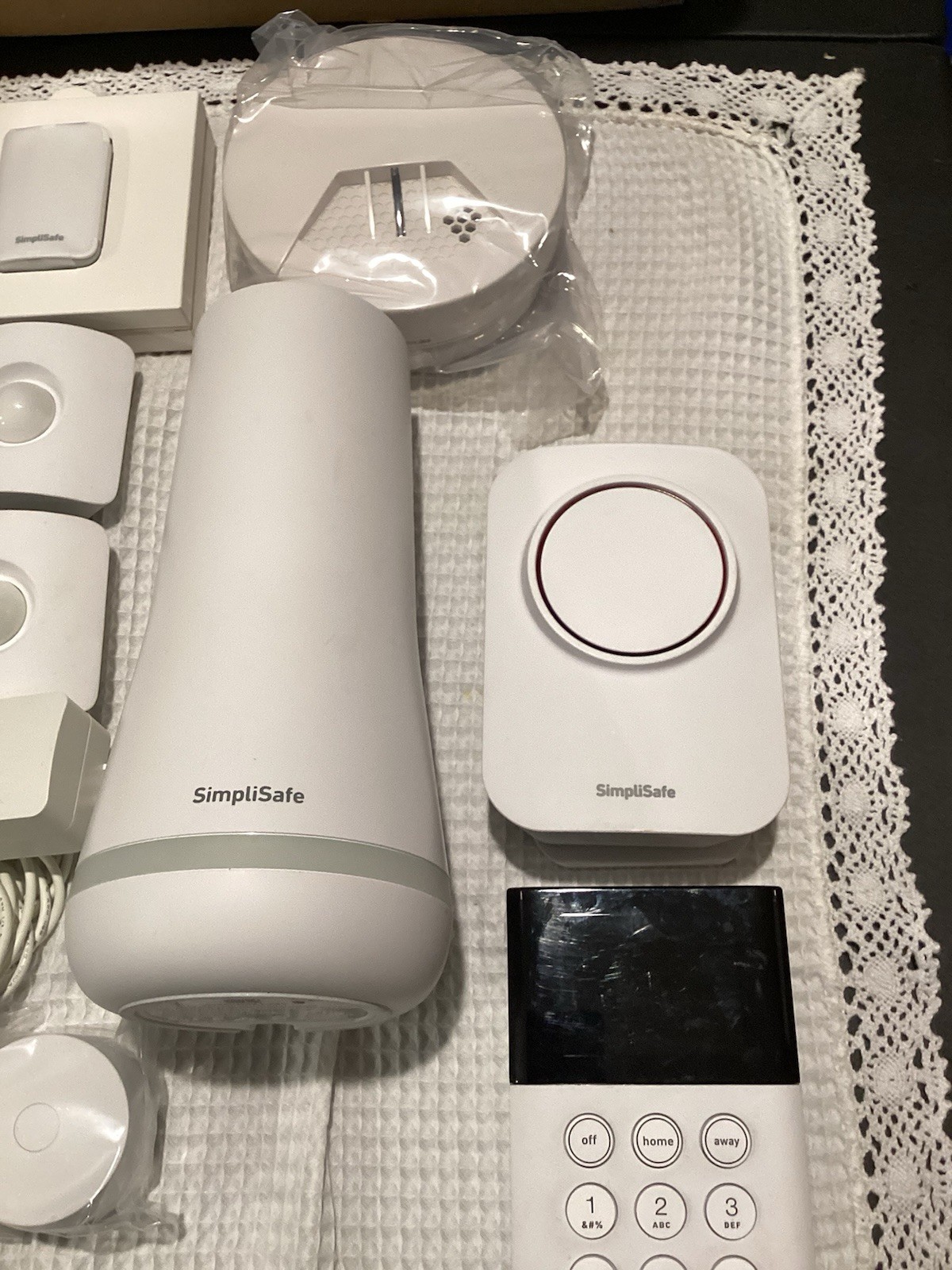 Simply Safe alarm system with many accessories