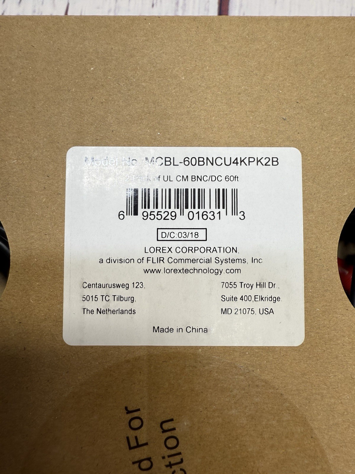 Lorex 4k CCTV System Cables 60 Foot