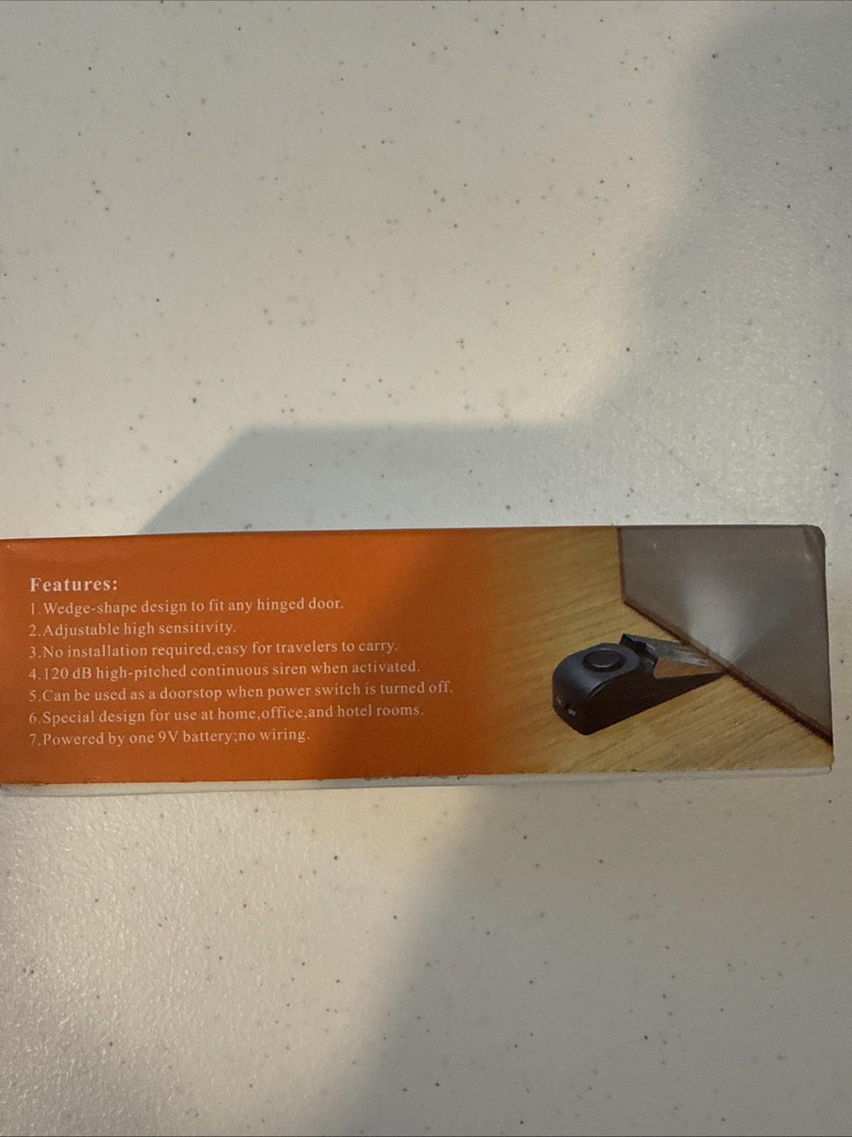 120 decibel Door Stop Alarm Portable Home Security Wireless Alert Safety Wedge