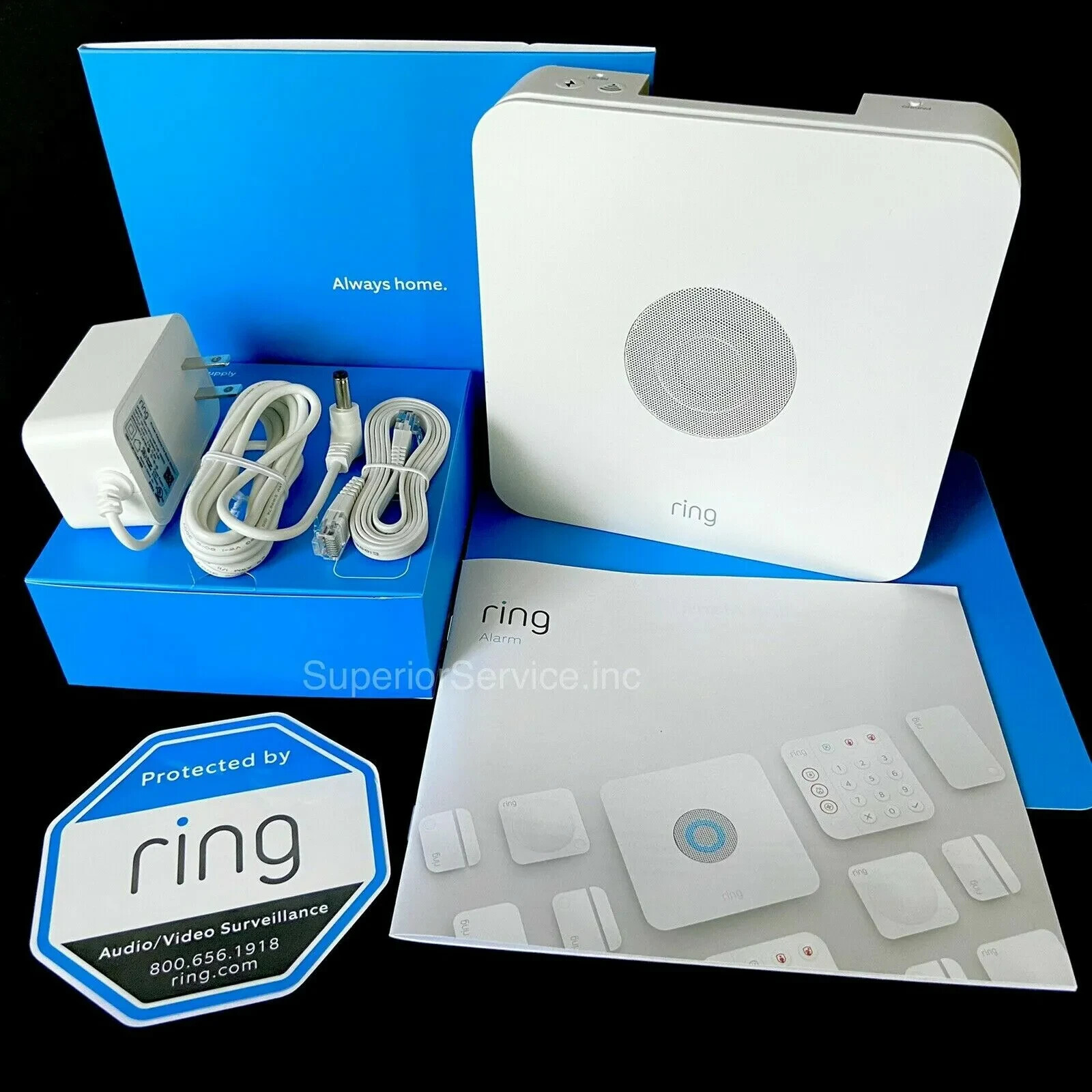 New-UNOPENED-Ring Security 10 Piece Kit, Sensors, Battery Doorbell Plus + Camera