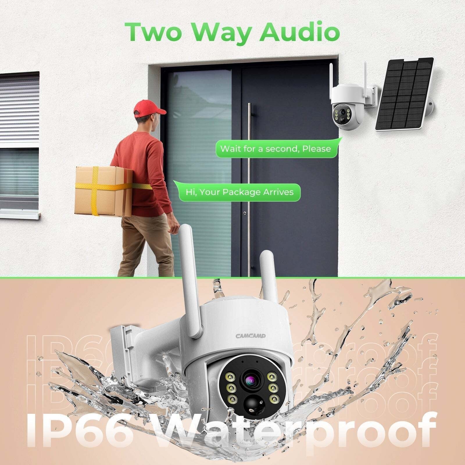 Solar Security Camera Wireless Outdoor with 10″ Monitor NVR System Night Vision