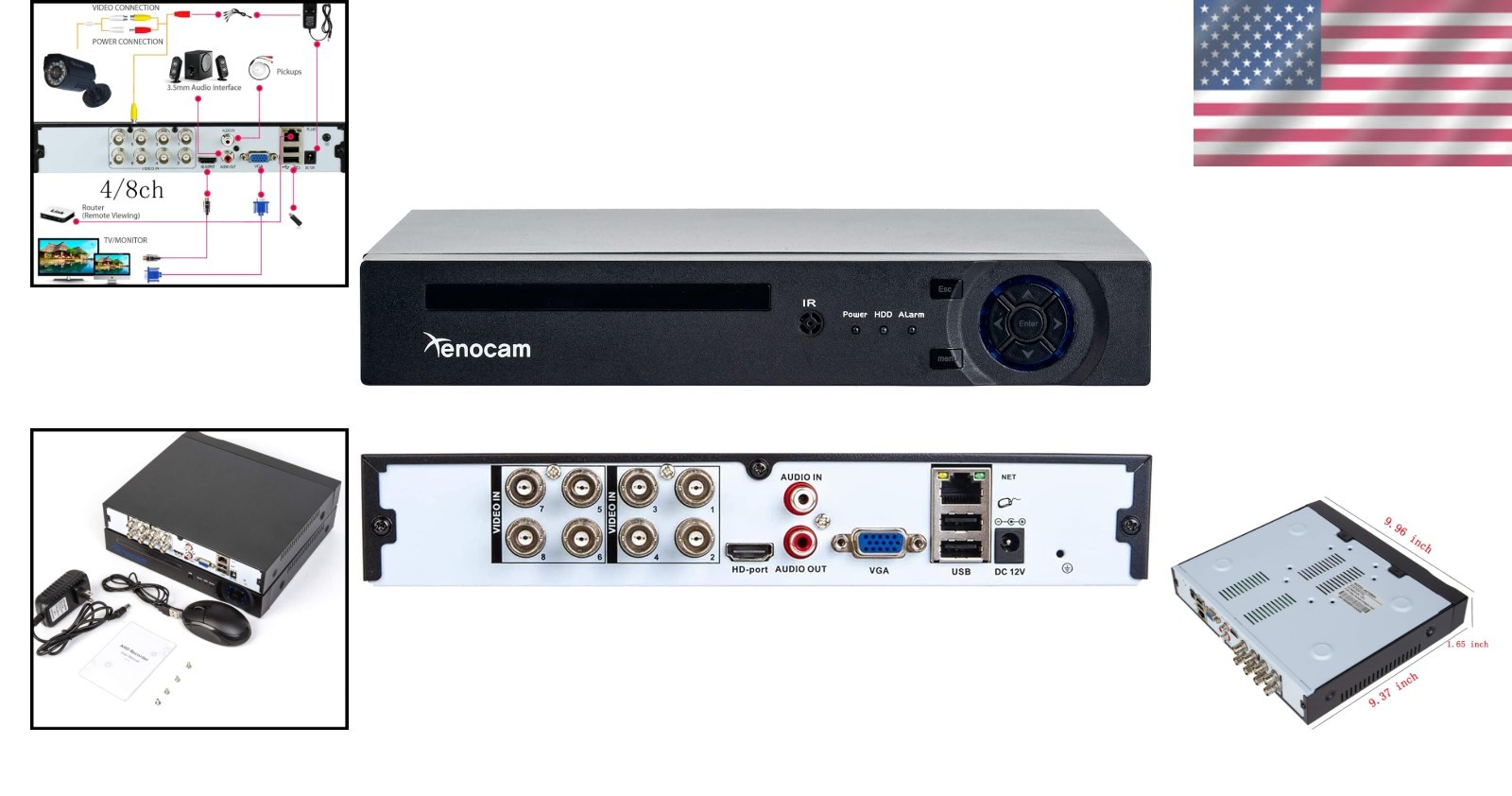 1080N Hybrid DVR CCTV Recorder with Motion Detection & Remote Mobile Monitoring