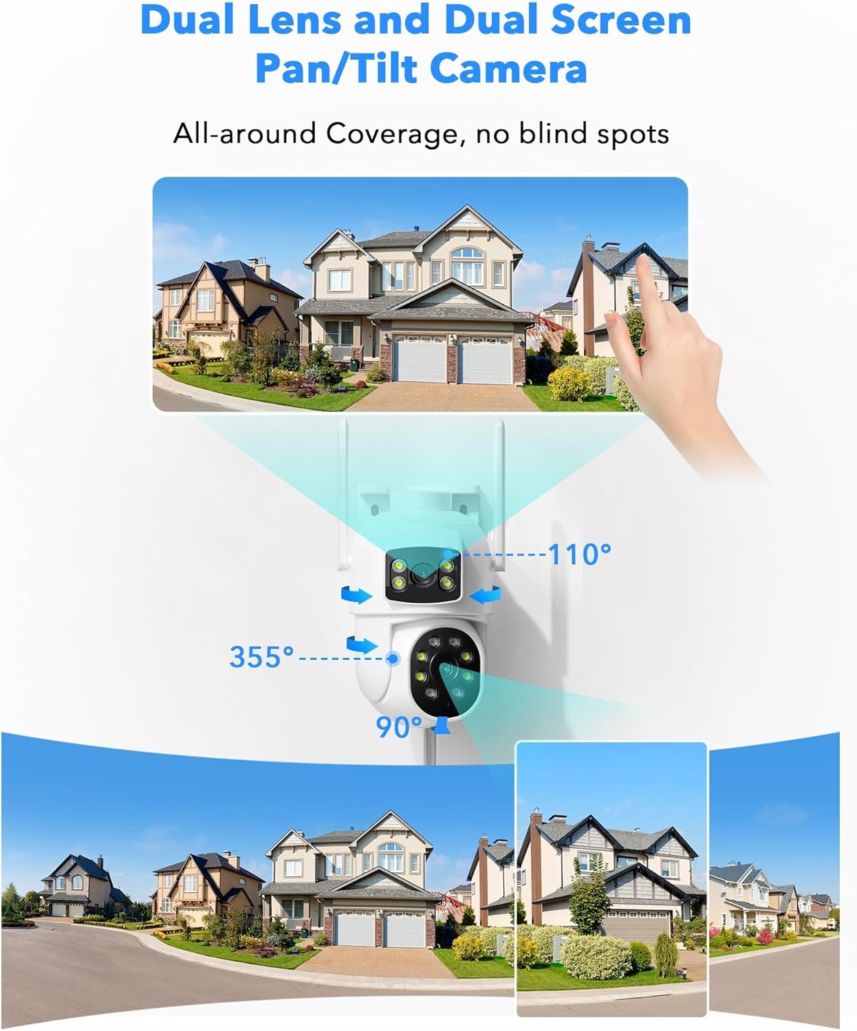 5G WiFi Wireless CCTV Camera System Home Security Outdoor 2-Way Audio 10″ NVR US